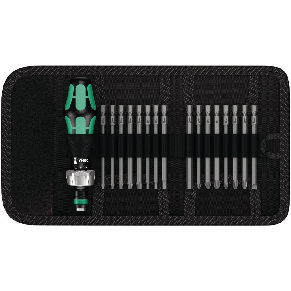 Трещеточная отвертка-битодержатель 1/4'' Wera 16-в-1 с удлиненными битами 89мм 05051040001 Одесса - изображение 1