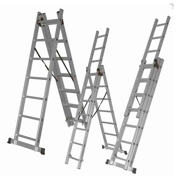 Драбина розкладна універсальна 3×14 щаблів 9.01м FLORA (5032394) Київ