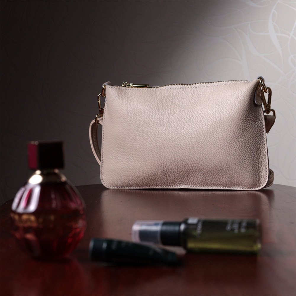 Женская сумка-клатч на лето с двумя ремнями из натуральной кожи Vintage 22648 Белая Киев - изображение 10