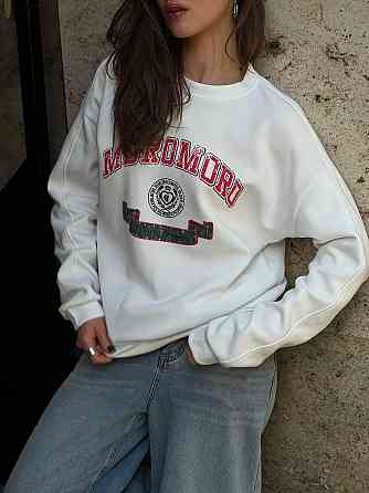 Жіночий теплий стильний оверсайз світшот трьохнитка на флісі Одеса