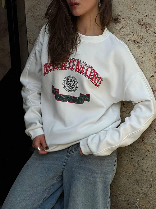 Жіночий теплий стильний оверсайз світшот трьохнитка на флісі Одеса - фото 1