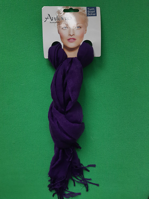 Шарф фиолетового цвета женский - размер шарфа приблизительно 170*65см, 100% полиэстер Киев - изображение 1