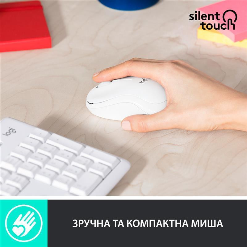 Комплект (клавіатура, миша) бездротовий Logitech MK295 Combo White USB (920-009824) Білий Харків - фото 8