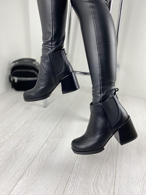 Черевики жіночі TWO STEPS чорні натуральна шкіра каблук 8см (2767) Коломия - фото 8