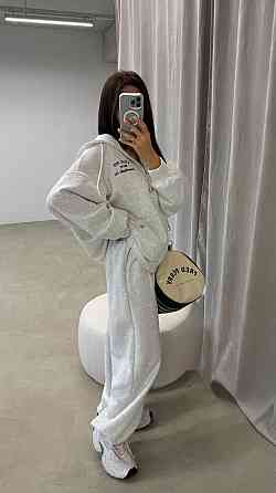 Жіночий прогулянковий костюм-двійка: кофта та штани з турецької двонитки Меланж, 46/48 Одеса