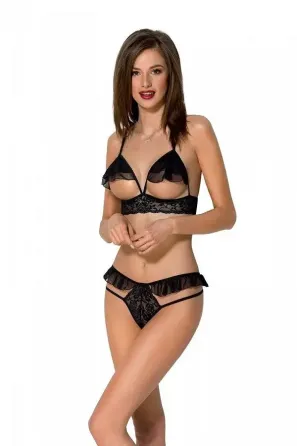Комплект DOLLY SET WITH OPEN BRA black XXL/XXXL Passion Львов