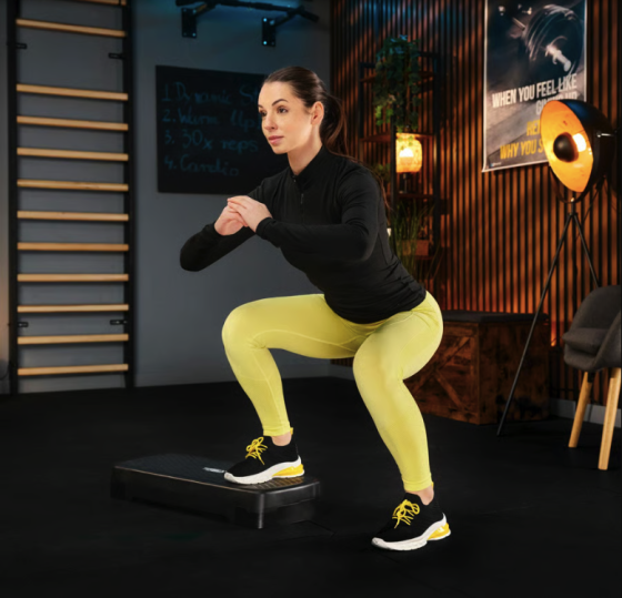 Степ платформа спортивная для фитнеса аэробики кардио упражнений на выносливость регулируемая высота голубая Киев