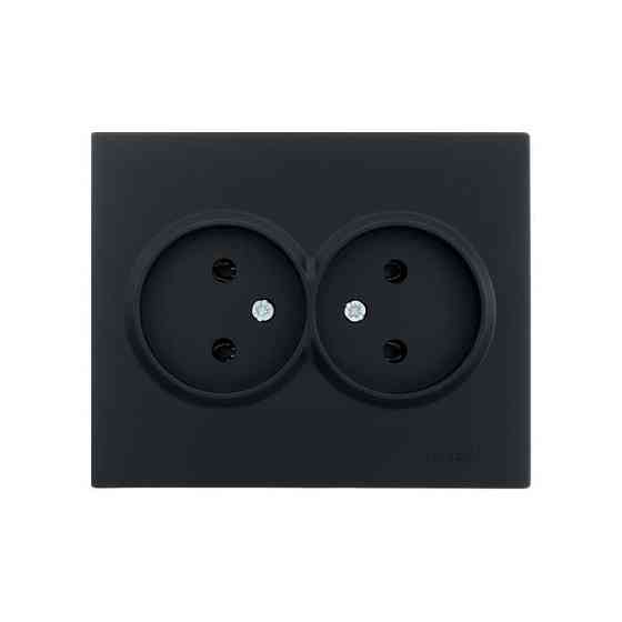 LESYA Розетка подвійна без заземлення антрацит Lezard Харків