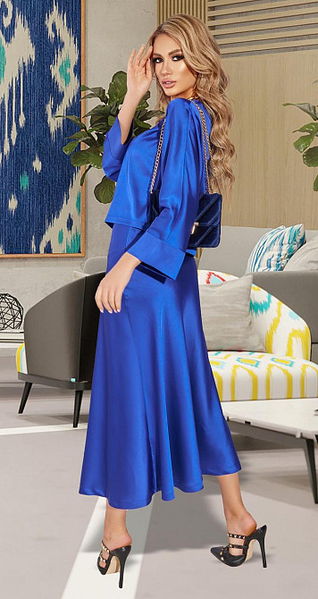 Шовковий костюм зі спідницею (42) Київ - фото 3