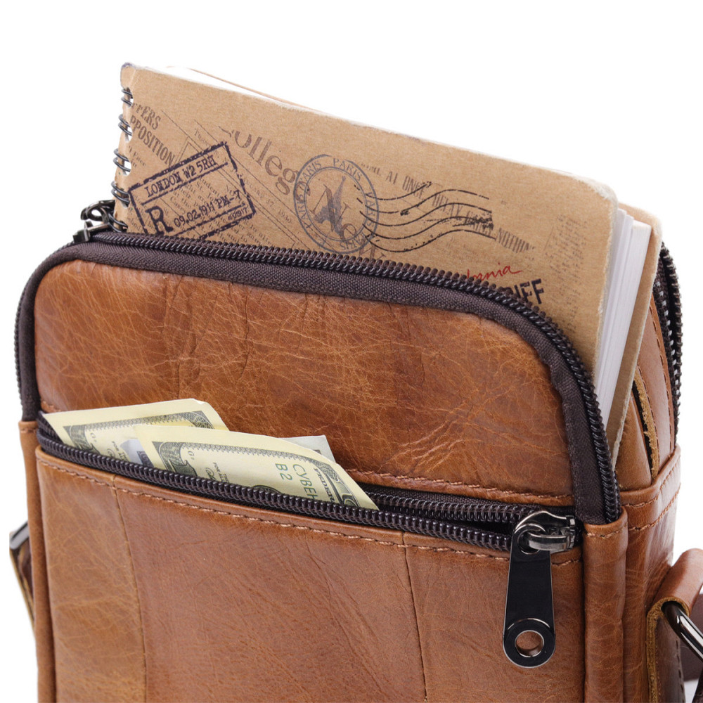 Сумка мужская Vintage 20827 кожаная Светло-коричневый Киев - изображение 8