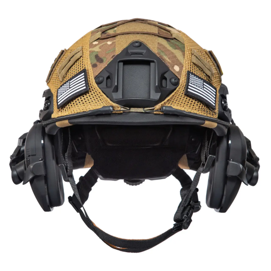 Тактичний шолом Fast Helmet NIJ IIIA + навушники Walkers Razor Slim + чебурашки + кавер (M) Вінниця