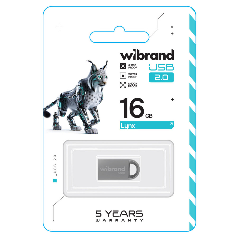 Flash Wibrand USB 2.0 Lynx 16Gb Silver (WI2.0/LY16M2S) Київ - фото 2