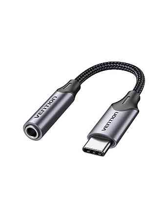 Перехідник Vention Type-C AUX 3,5 mm female 0,1m Gray Миколаїв