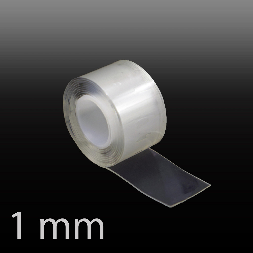 Прозрачный двухсторонний скотч RESTEQ 30 мм x 1 мм — универсальная лента 5 метров для крепления предметов Киев - изображение 3