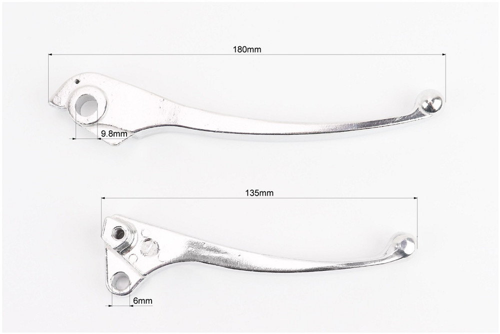 Важелі керма лівий, правий к-кт 2шт (під диск. / барабан. гальмо) Honda DIO AF35 "хром" Київ - фото 3