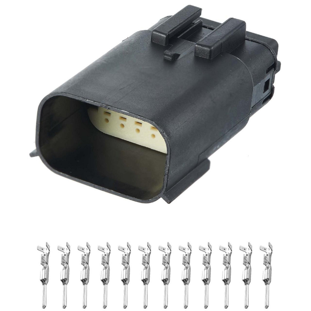 Електричний з'єднувач, 12-контактний, Фара, Чорний, Пластик Київ - фото 1