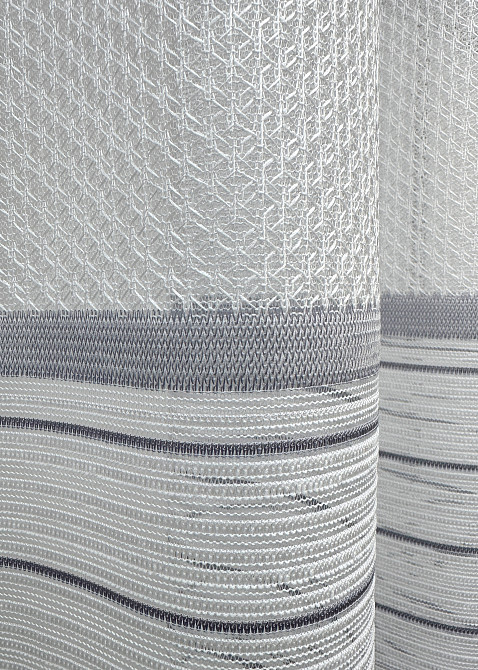 Короткий тюль VR-Textil 1937т Жакард Білий з сірим 450х145 см (42-1142) Київ - фото 5