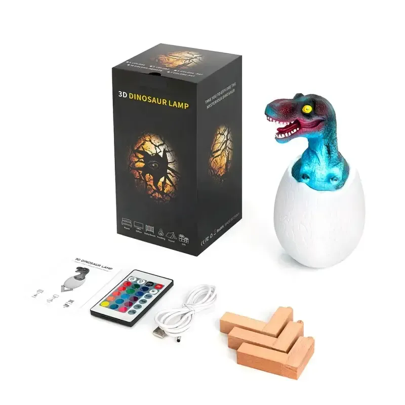 Детский светильник SUNROZ 3D Dinosaur Lamp лампа-ночник "Динозаврик в яйце" с пультом ДУ Коломия - фото 6