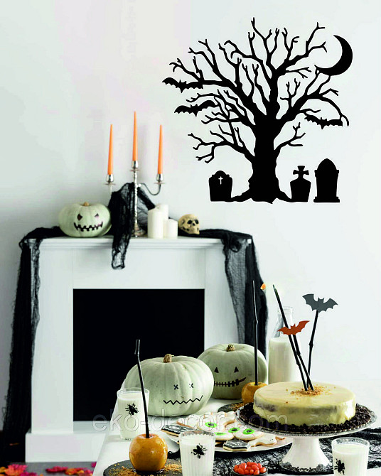 Декоративне настінне 3D Панно «Хелловін», Декор на стіну з об'ємом 70*70 см, Чорний Київ - фото 9