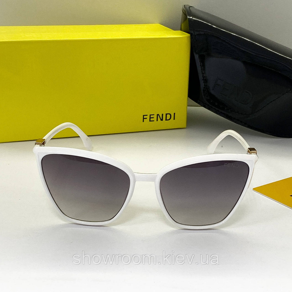 Жіночі сонцезахисні окуляри Fendi (0433) white Київ - фото 4