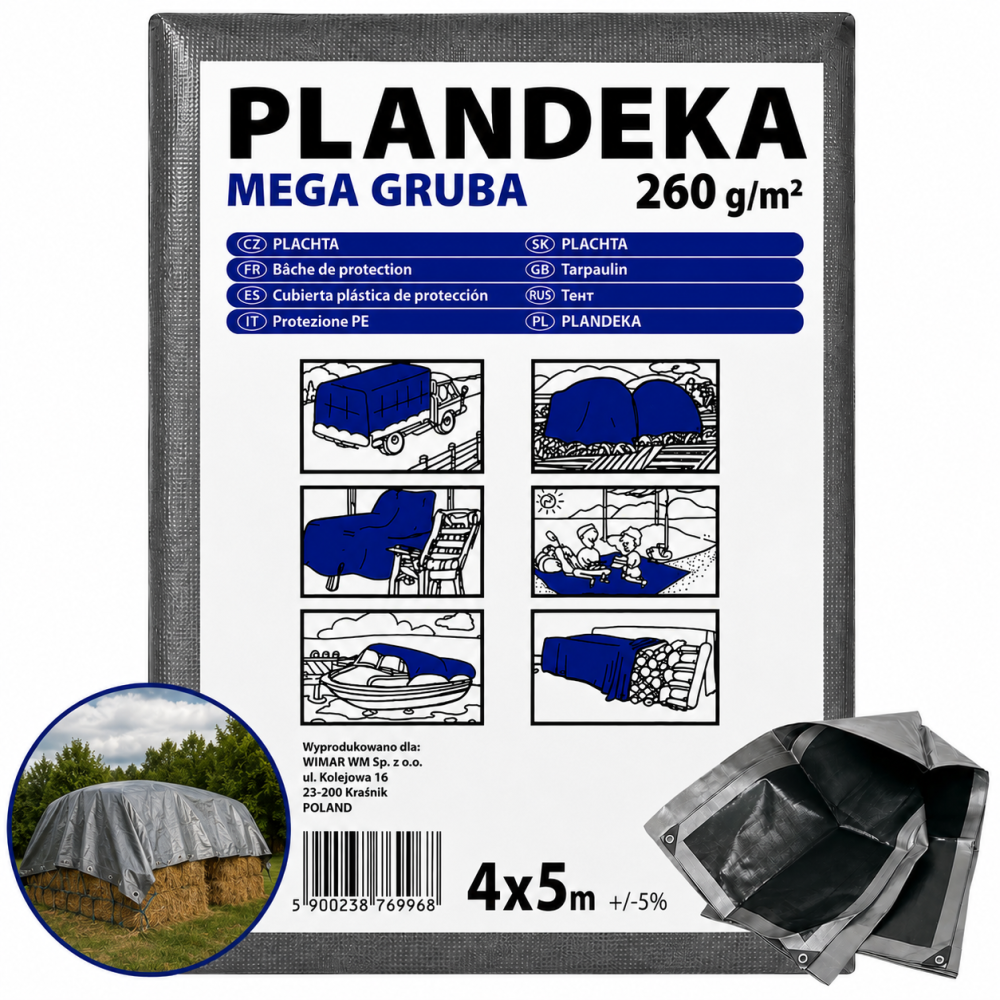 Тент 260 г/м2 4х5м "PLANDEKA" поліпропіленовий посилений Дніпро - фото 11