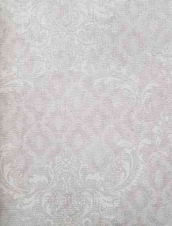 Шпалери вінілові на флізеліні гарячого тиснення DU&KA 1.06х10 вензель основа під штукатурку сірі коричневі Київ