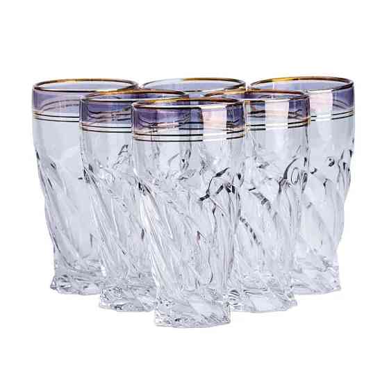 Скляні стакани набір із 6 штук по 250 мл синій HP567 Київ