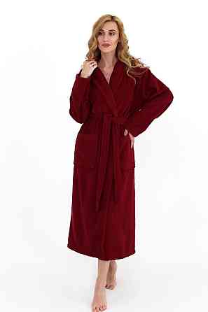 Жіночий халат Ideal Textile банний махровий бордовий S (56860761) Чернівці