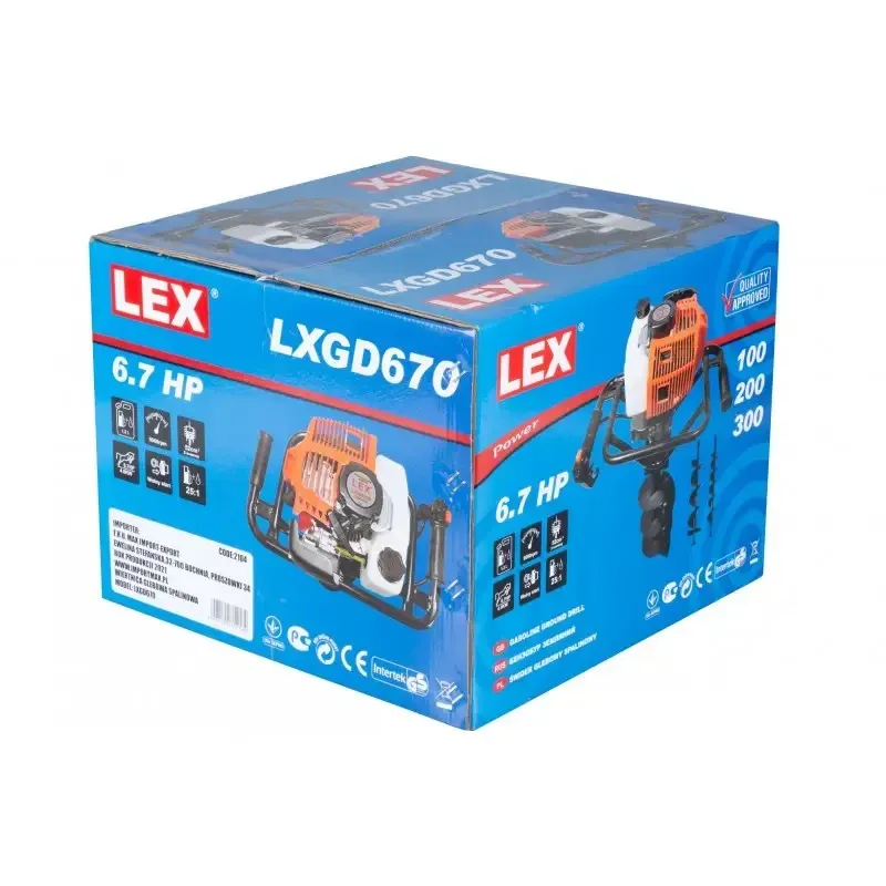 Мотобур LEX LXGD670 – буровий комплект (3 насадки + подовжувач), бензиновий Львів - фото 10