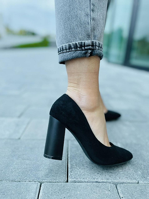 Q&Q Туфлі жіночі QQ чорні еко-замша каблук 9см 36р.-23.5см 39р.-25см (4745) Коломыя - изображение 4