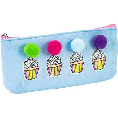 Пенал Cool For School с помпонами 1 отделение голубой (CF87037) Винница