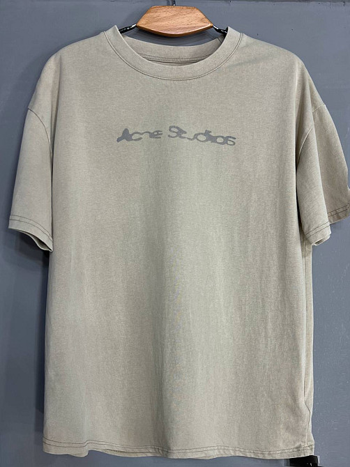 Футболка женская A-N 27039 вареная тай-дай оверсайз хлопок с надписью, бежевый, one size Киев - изображение 3