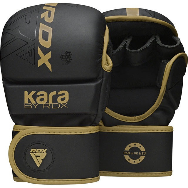 Рукавиці для ММА (Греплінгові рукавички) RDX F6 KARA Matte Golden Plus L/XL Кам'янське - фото 2