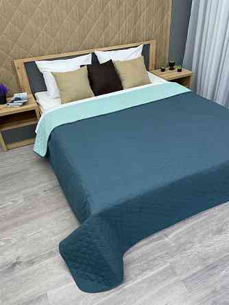 Покривало двостороннє Decorator Microfiber ромб 210х215 см синій з блакитним (85-023) Київ