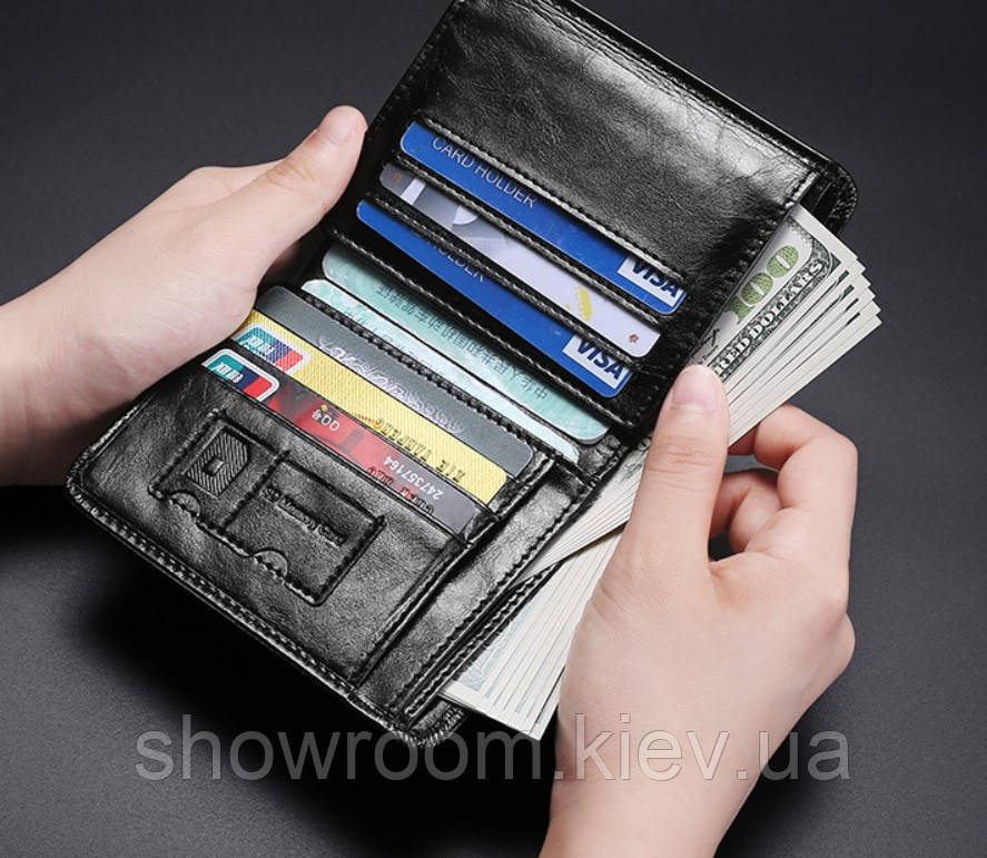Чоловіче шкіряне вертикальне портмоне Leather Collection (2765) Київ - фото 5