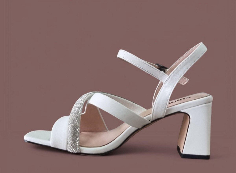 VIDORCCI Босоніжки жіночі літні стильні на підборах білі натуральна шкіра VIDORCCI NV72853H-S66 Коломыя - изображение 2