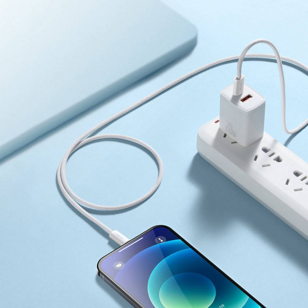 Кабель Baseus Dynamic Series Fast Charging Type-C to Lightning 20W 1м білий Львів - фото 4