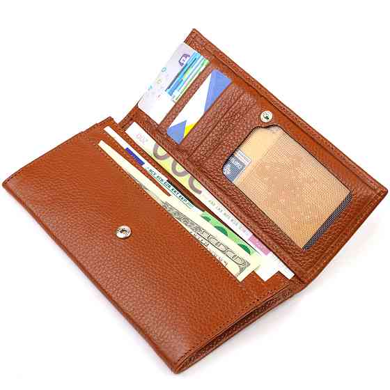 Жіночий зручний гаманець з натуральної шкіри CANPELLINI 21829 Коричневий Київ