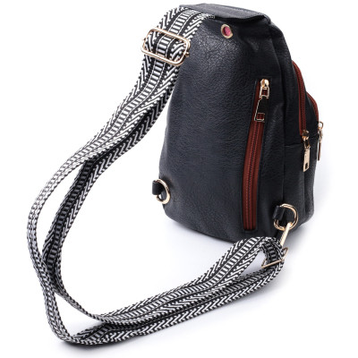 Сумка Vintage З отвором для навушників з екошкіри Чорна (22787) Вінниця - фото 8