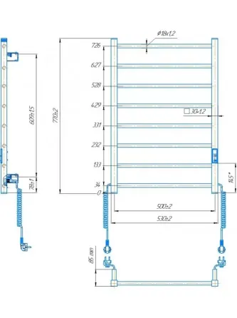 Електрична рушникосушка Hygge Family Leeds 770x530 білий мат Київ