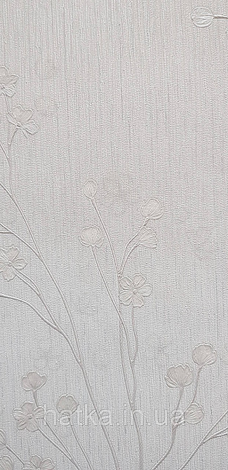 Шпалери вінілові на флізеліні Grandeco Anita 1,06х10 гілки квіти еко-стиль білі з перламутром Київ - фото 5