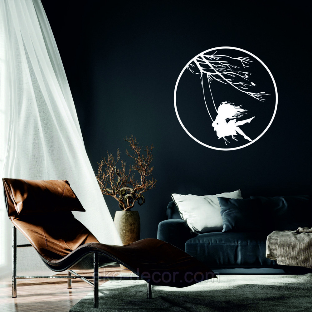 Декоративне настінне Панно «Дівчинка та голуб» Декор на стіну 90*80 см, Білий Київ - фото 1