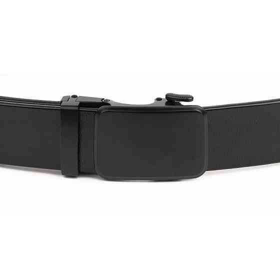 Ремень мужской c затемненным матовым металлом Vintage 20270 Черный Киев