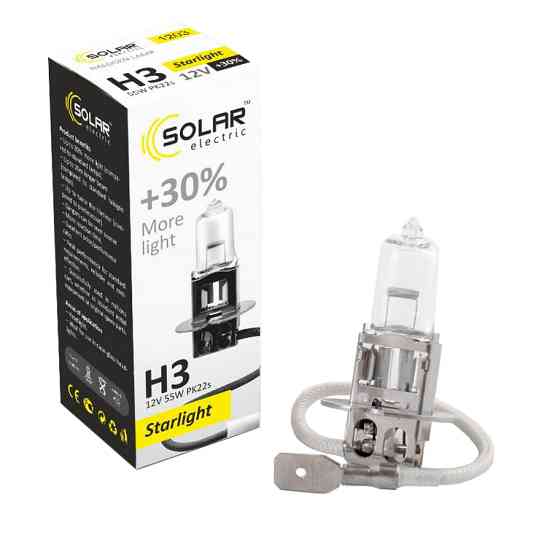 Галогенова лампа Solar H3 12V 55W PK22s Starlight +30% 1203 Львів