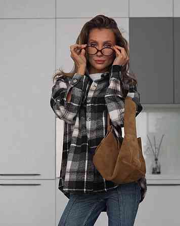 Жіноча стильна принтована сорочка в клітинку турецький кашемір Одеса