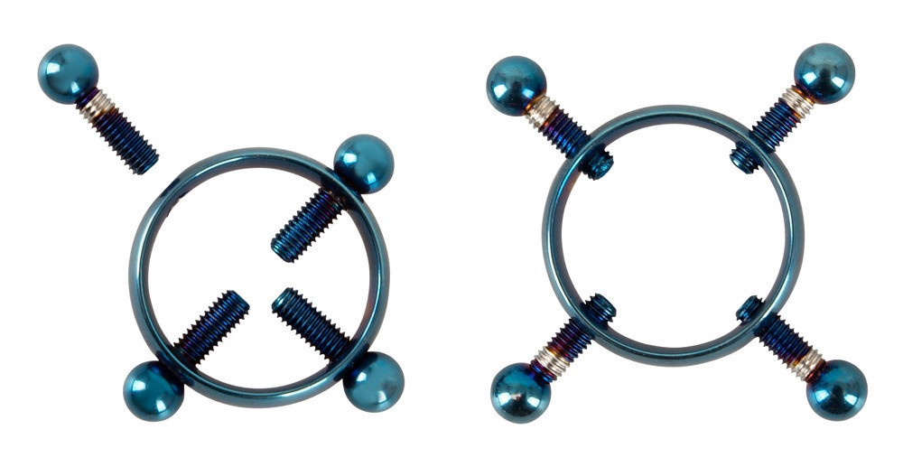 Затискачі для сосків - Bad Kitty Nipple Jewellery Blue Sex Aura Київ - фото 5