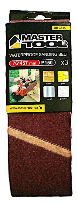 MASTERTOOL Стрічка шліфувальна MASTERTOOL зерно 150 76×457 мм 3 шт 08-3315 Коломыя - изображение 1
