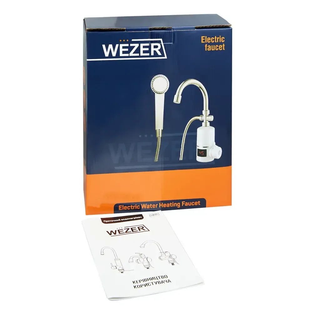 Проточний водонагрівач WEZER SDR-B05WST з душовою лійкою Київ - фото 2