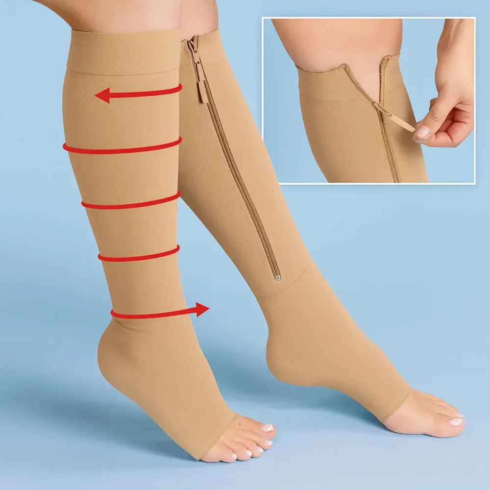 Компрессионные гольфы Zip Sox, носки от варикоза Бежевые Коломыя - изображение 1