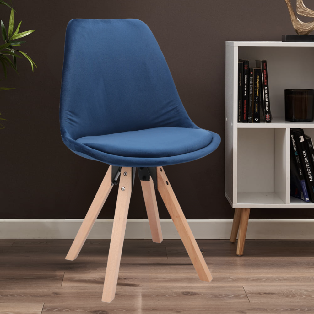Стілець Saida Jumi у скандинавському стилі з дерев'яними ніжками синій Київ - фото 10